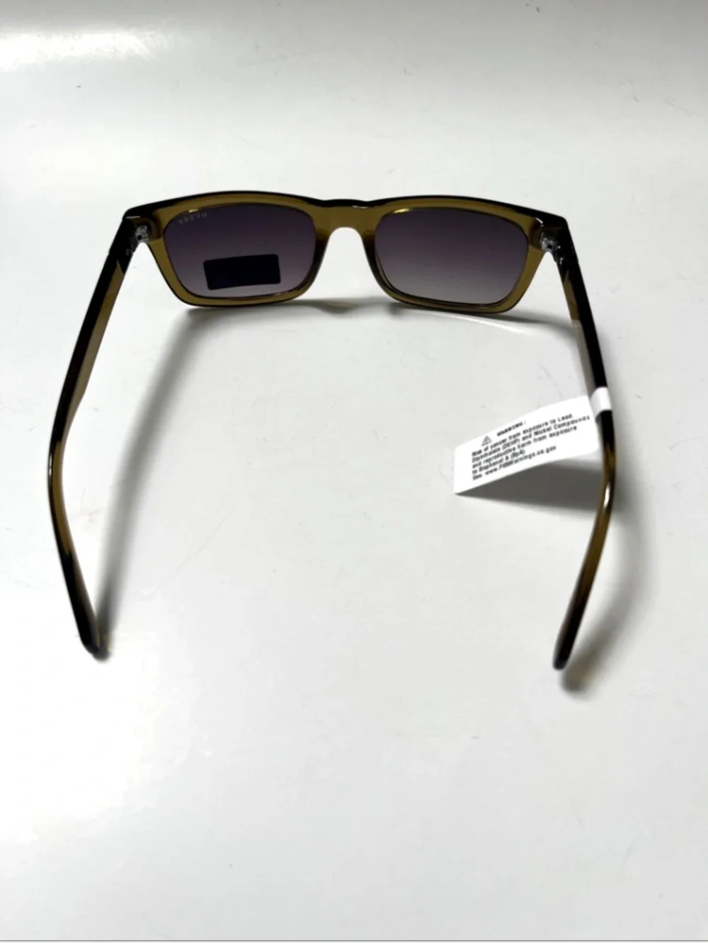 NWT GUESS Square Sunglasses Olive Green Classic Gunmetal Logo GO00113 Acetate
